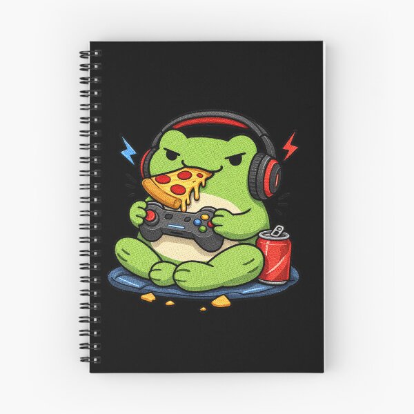 Item preview, Gaming Frog – Funny Gamer Frog Playing Video Games with Pizza designed and sold by ColorSplash123.