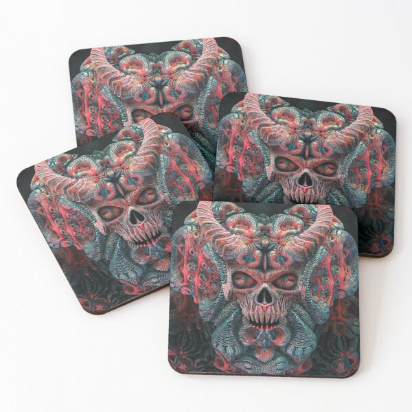 Item preview, Demonic Fractal Skull – Dark Gothic Psychedelic Horror Art designed and sold by yuvimaginaria.