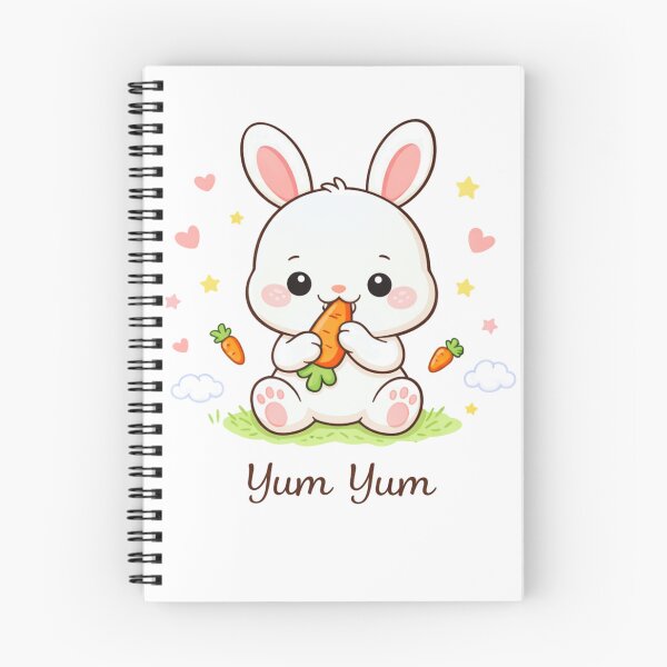Item preview, KAwaii Bunny Eating Carrot - Cute Pastel Animal Illustration. designed and sold by Lylysun.