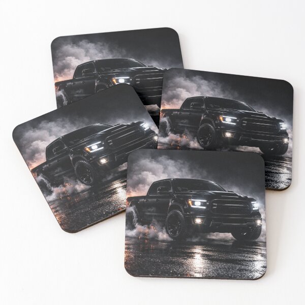 Item preview, Black Pickup Truck Burnout in the Dark – Realistic Street Truck, Automotive Art, Truck Lover Gift designed and sold by Creative Design Studio.