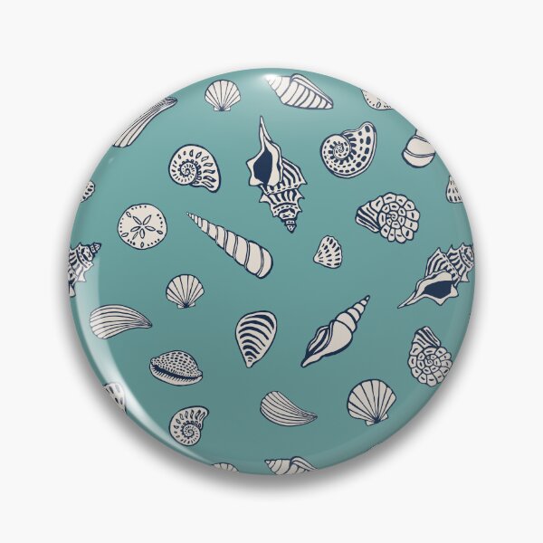Item preview, Teal Minimal Coastal Beach Shell Pattern designed and sold by Patternandflow.