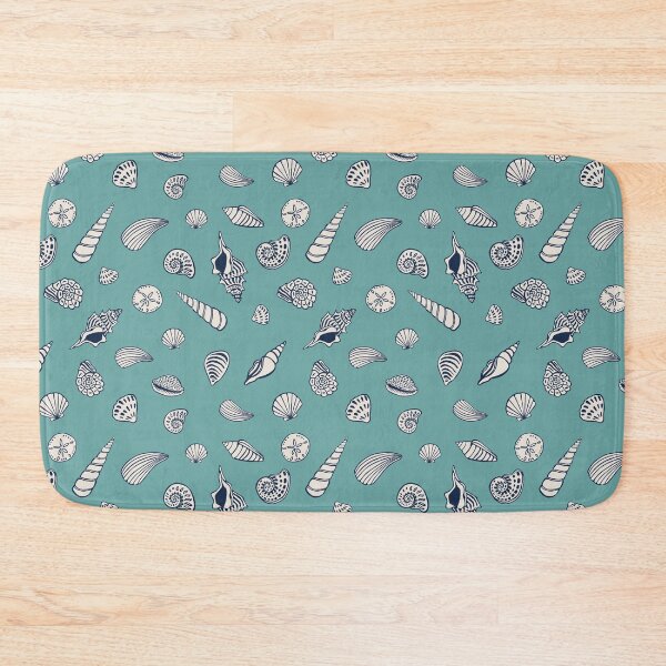Item preview, Teal Minimal Coastal Beach Shell Pattern designed and sold by Patternandflow.