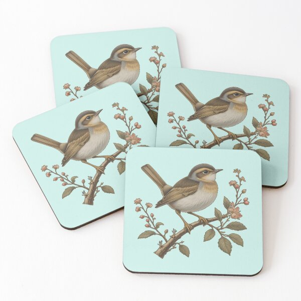 Item preview, Cottagecore Eurasian Wren Blossom Colored Pencil Style designed and sold by BloomStudio1.