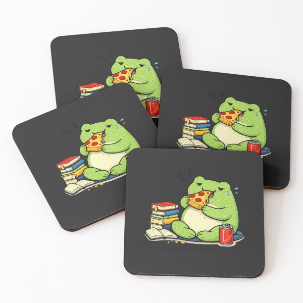 Item preview, Study Procrastination Frog – Funny Student Frog Eating Pizza Instead of Studying designed and sold by ColorSplash123.