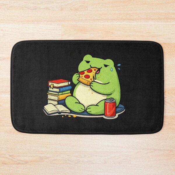 Item preview, Study Procrastination Frog – Funny Student Frog Eating Pizza Instead of Studying designed and sold by ColorSplash123.