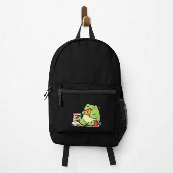 Item preview, Study Procrastination Frog – Funny Student Frog Eating Pizza Instead of Studying designed and sold by ColorSplash123.