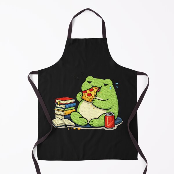 Item preview, Study Procrastination Frog – Funny Student Frog Eating Pizza Instead of Studying designed and sold by ColorSplash123.