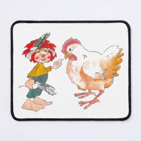 Item preview, Pumuckl touching chicken mouth - 80s designed and sold by DieViolettHund.