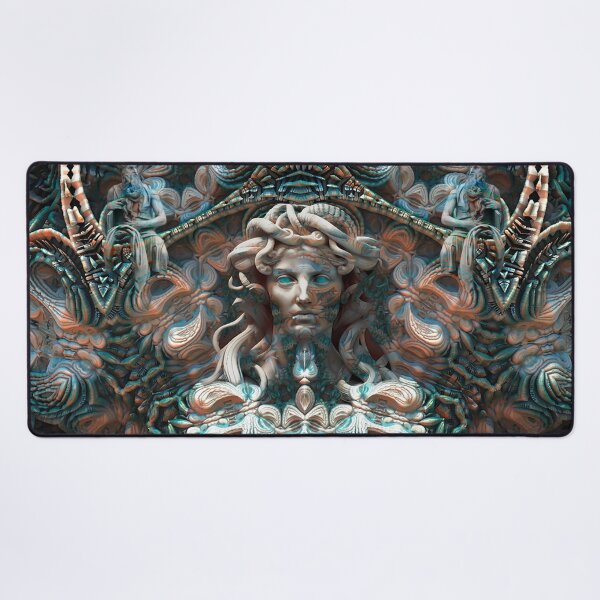 Item preview, Medusa Dark Mythology Art – Gothic Greek Goddess Fractal Illustration designed and sold by yuvimaginaria.