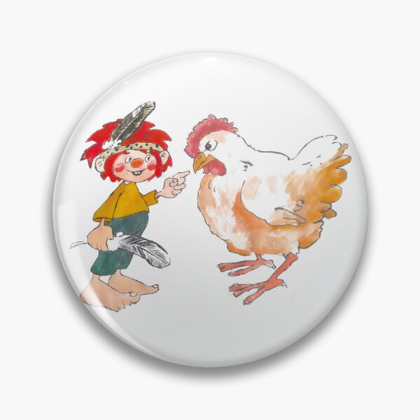 Item preview, Pumuckl touching chicken mouth - 80s designed and sold by DieViolettHund.