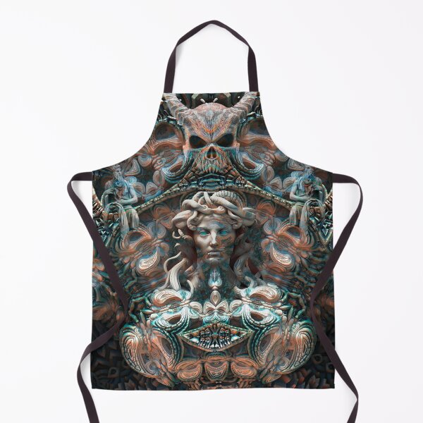Item preview, Medusa Dark Mythology Art – Gothic Greek Goddess Fractal Illustration designed and sold by yuvimaginaria.