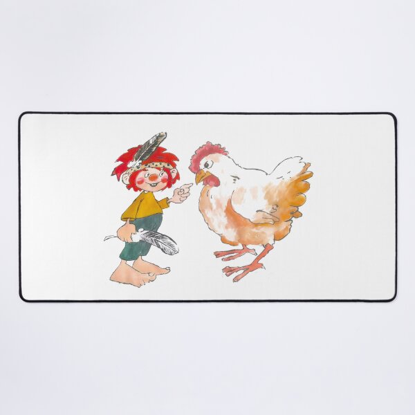 Item preview, Pumuckl touching chicken mouth - 80s designed and sold by DieViolettHund.
