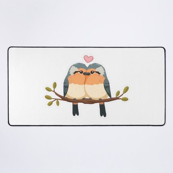 Item preview, Cute Love Birds Sitting Together Romantic Cartoon Sticker designed and sold by Bhumika StickerArtist .