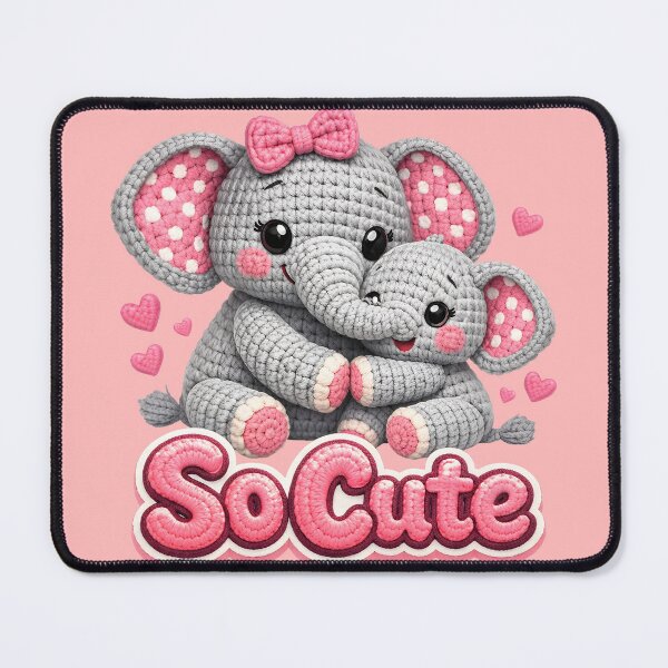 Item preview, Elefant Mom Croche Amigurumi Elefant Lover Funny Crochet adorable designed and sold by Jokerstyle.