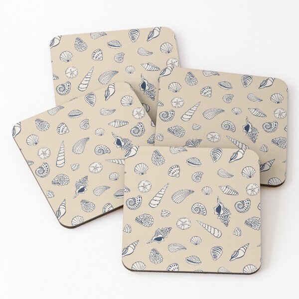 Item preview, Neautral Sand Minimal Coastal Beach Shell Pattern designed and sold by Patternandflow.