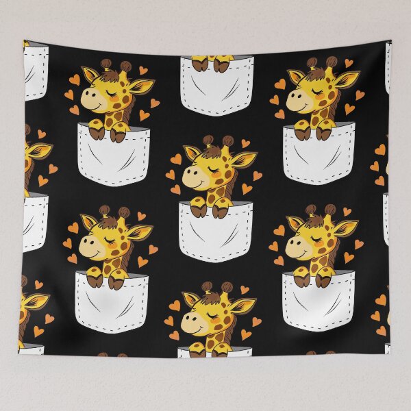 Item preview, Cute Giraffe in Pocket T-Shirt – Kawaii Pocket Giraffe with Hearts – Adorable Safari Animal Gift designed and sold by SimoesArtistry.