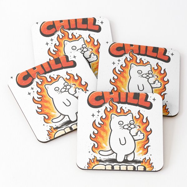 Item preview, Stay Chill Fire Cat designed and sold by Matinez Pink.