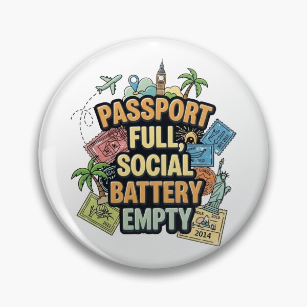 Item preview, Passport full, social battery empty designed and sold by Low Social Battery Club.