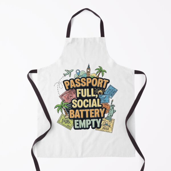 Item preview, Passport full, social battery empty designed and sold by Low Social Battery Club.