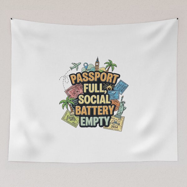 Item preview, Passport full, social battery empty designed and sold by Low Social Battery Club.