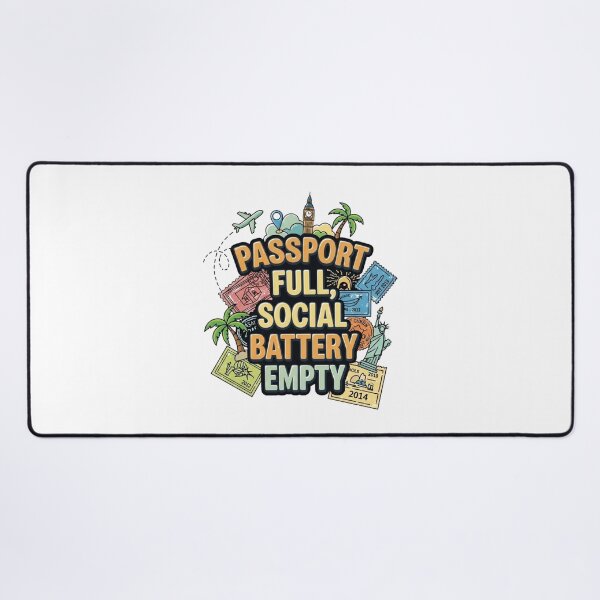 Item preview, Passport full, social battery empty designed and sold by Low Social Battery Club.