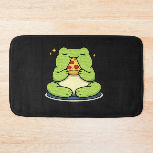 Item preview, Meditation Frog – Funny Zen Yoga Frog with Pizza Mascot designed and sold by ColorSplash123.