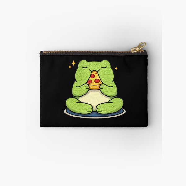 Item preview, Meditation Frog – Funny Zen Yoga Frog with Pizza Mascot designed and sold by ColorSplash123.