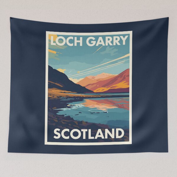 Item preview, A Pop Art Travel Print of Loch Garry - Scotland  designed and sold by StudioRedKoala.