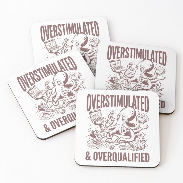 Item preview, Overstimulated and Overqualified Funny Feral Octopus design, Funny Octopus Lover Gift, Chaotic Sea Creature Graphic Tee designed and sold by AsturShop.
