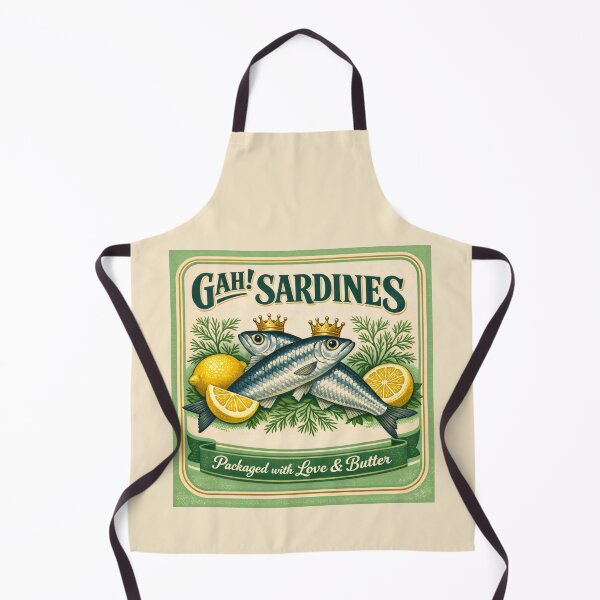 Item preview, Gah Sardines Vintage Foodie Illustration Retro Style designed and sold by SplashTastic.