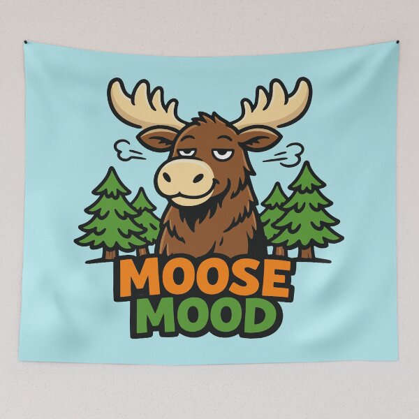 Item preview, Moose Mood Funny Cartoon designed and sold by SnappyPNG.