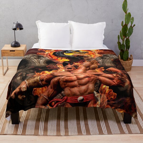 Item preview, Four-Armed Demon Warrior – Fiery Dragon Fantasy Fighter Art designed and sold by yuvimaginaria.