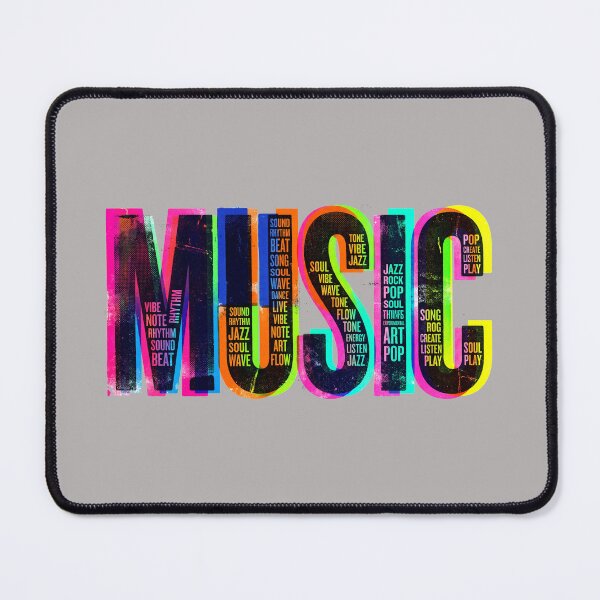 Item preview, Music Typography Letterpress Neon Glitch - EDM Rhythm Sound Wave Aesthetic designed and sold by H Jonas.