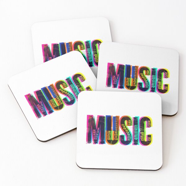 Item preview, Music Typography Letterpress Neon Glitch - EDM Rhythm Sound Wave Aesthetic designed and sold by H Jonas.