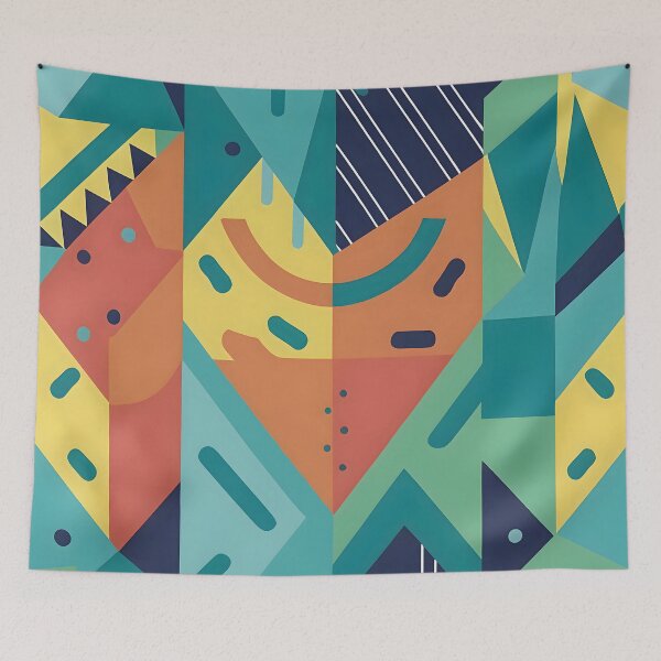 Item preview, Retro Memphis Geometric Abstract - Modern Bauhaus Pattern Art designed and sold by Paulocdias.
