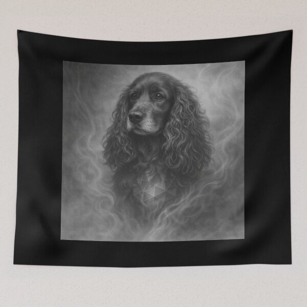 Item preview, Cocker Spaniel Graphite Portrait – Elegant Black and White Dog Art designed and sold by GeoWild Designs.