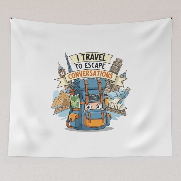 Item preview, I Travel to Escape Conversations designed and sold by Low Social Battery Club.