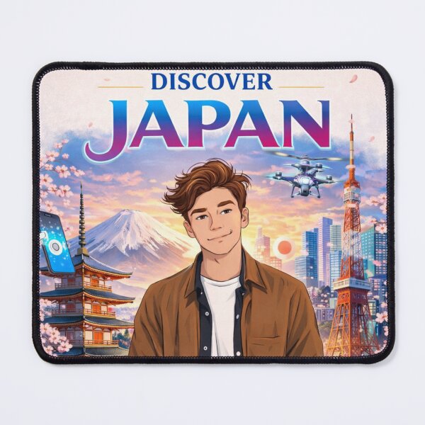 Item preview, Discover Japan – Tradition & Innovation Travel Poster | Mount Fuji, Tokyo Tower & Sakura Japan Illustration designed and sold by Inkora-Art.