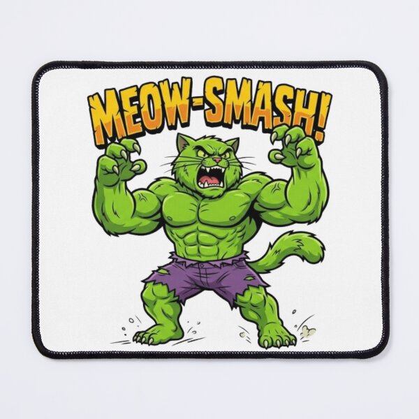 Item preview, Meow-Smash! - Funny Green Mutant Cat Hero Pun designed and sold by Beto Santos.