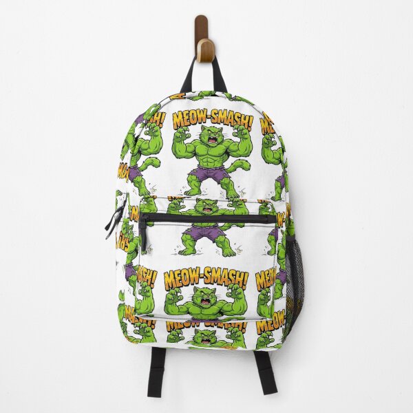 Item preview, Meow-Smash! - Funny Green Mutant Cat Hero Pun designed and sold by Beto Santos.