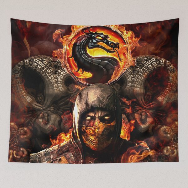 Item preview, Scorpion Mortal Kombat - Eternal Fire & Dragon Logo Fan Art designed and sold by yuvimaginaria.