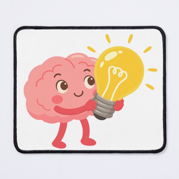 Item preview, Cute Kawaii Brain Holding Light Bulb Funny Smart Ideas Gift designed and sold by Unsololugar.