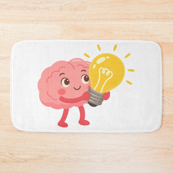 Item preview, Cute Kawaii Brain Holding Light Bulb Funny Smart Ideas Gift designed and sold by Unsololugar.