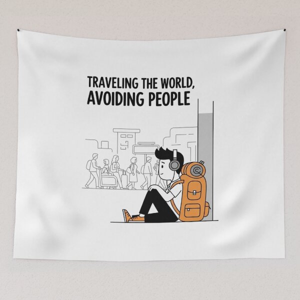 Item preview, Traveling The World, Avoiding People designed and sold by Low Social Battery Club.