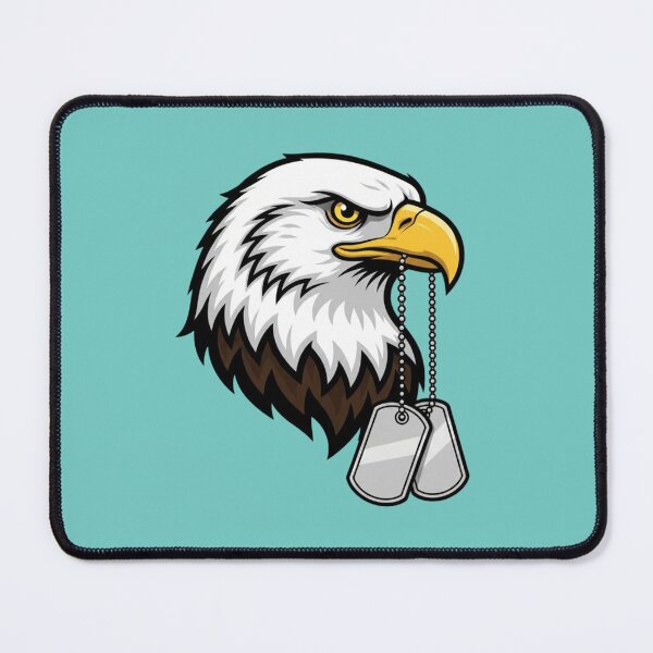 Item preview, Soldier’s Guardian: American Eagle & Dog Tags Illustration designed and sold by InkWeaveShop.