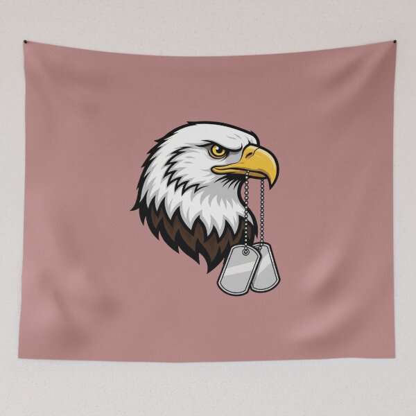 Item preview, Soldier’s Guardian: American Eagle & Dog Tags Illustration designed and sold by InkWeaveShop.