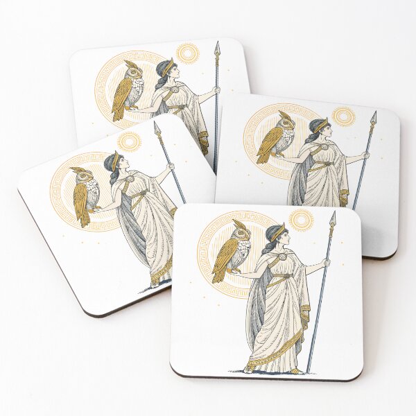 Item preview, Athena Greek Goddess of Wisdom Owl and Spear designed and sold by Kindly Dead.