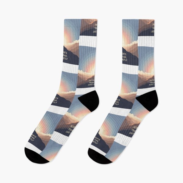 Item preview, Introverts travel far, just quietly designed and sold by Low Social Battery Club.