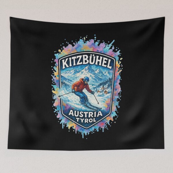 Item preview, Kitzbuhel Austria Tyrol Alps Watercolor Travel designed and sold by TomFrontierArt.