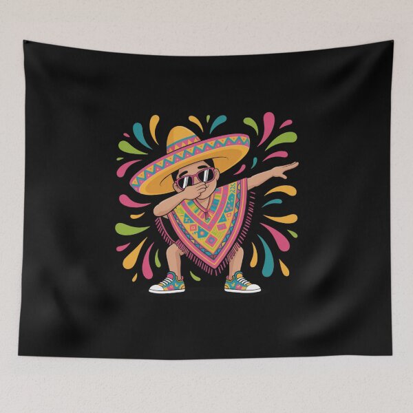 Item preview, Cinco De Mayo Mexican Fiesta Dab Sombrero Poncho designed and sold by CORJIDOG-ART.